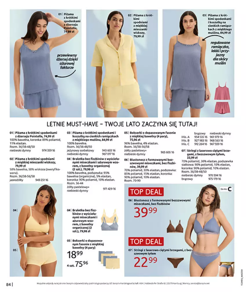 Gazetka promocyjna Bonprix - RELAKS NAD MORZEM - ważna 15.06 do 13.07.2026 - strona 86 - produkty: Gra, Miseczka, Mus, Oreo, Piżama, Por, Ser, Stringi, Taft
