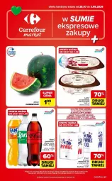Gazetka promocyjna Carrefour - Gazetka Carrefour Market w SUMIE ekspresowe zakupy - Gazetka - ważna od 03.08 do 03.08.2026 - strona 1 - produkty: Piwa, Piec, Gra, Coca-Cola, Lody, Fanta, Arbuz, Sprite, Napój, Fa