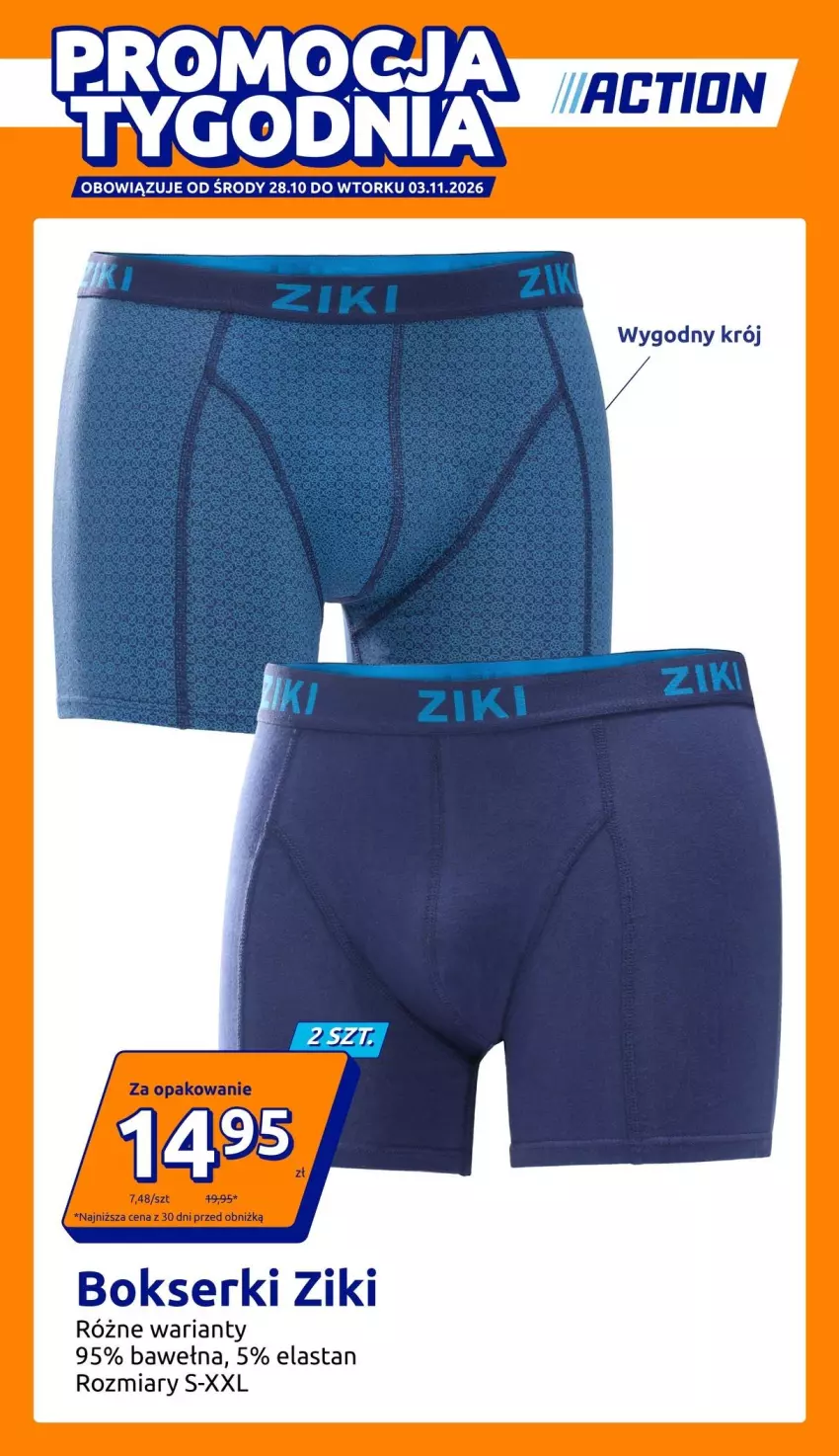 Gazetka promocyjna Action - Gazetka tydzień 44 2026 - ważna 28.10 do 03.11.2026 - strona 1 - produkty: Bokserki, Ser, Wełna