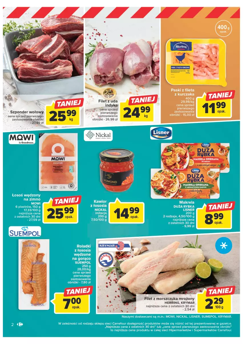 Gazetka promocyjna Carrefour - Gazetka Targ świeżości - ważna 27.02 do 04.03.2023 - strona 2 - produkty: Filet z morszczuka, Suempol, Szponder wołowy