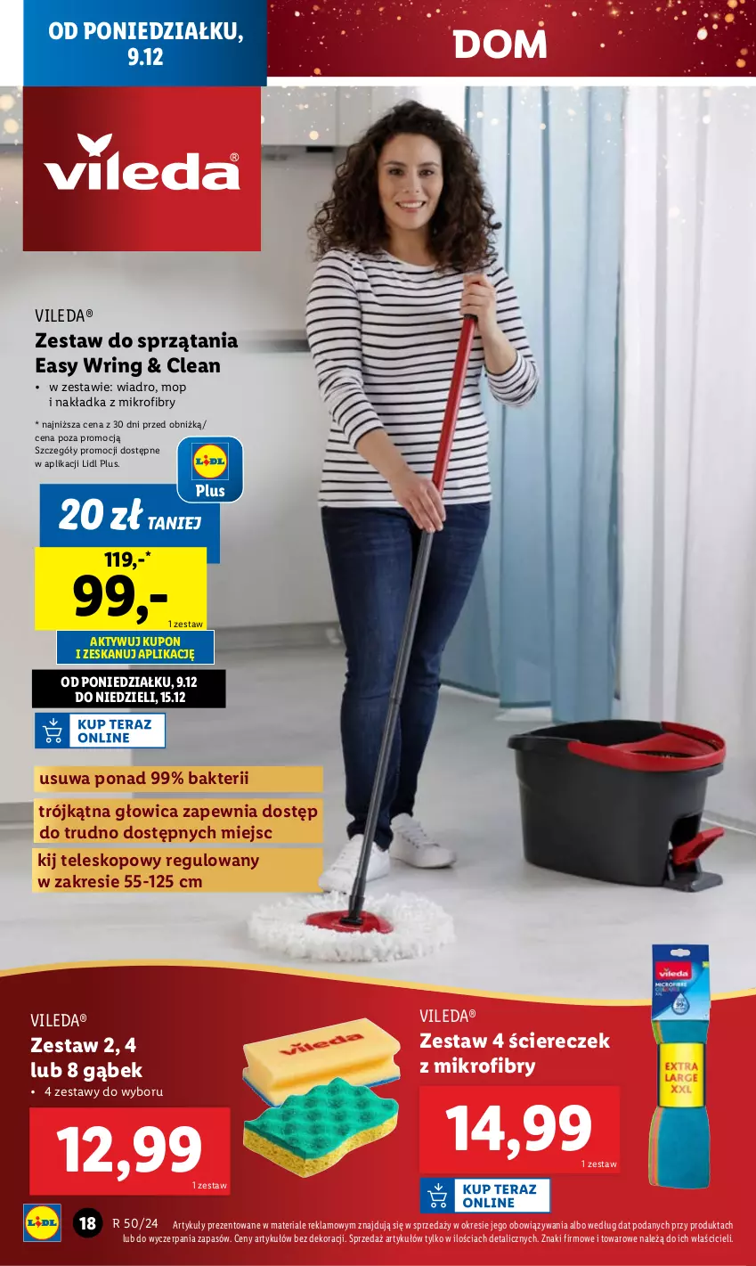 Gazetka promocyjna Lidl - GAZETKA - ważna 09.12 do 15.12.2024 - strona 20 - produkty: Mop, Teleskop, Vileda, Wiadro