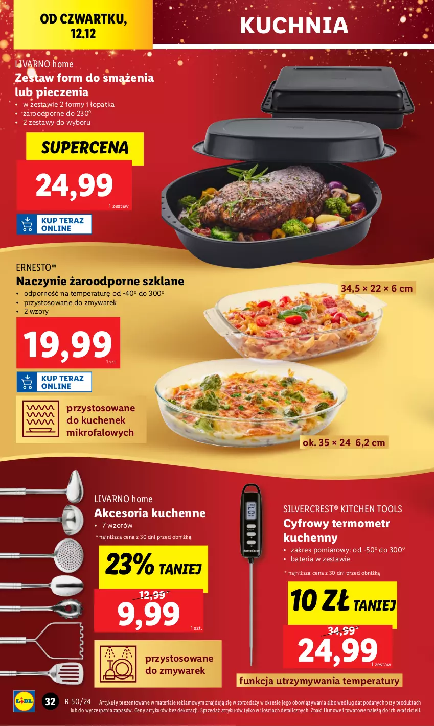 Gazetka promocyjna Lidl - GAZETKA - ważna 09.12 do 15.12.2024 - strona 34 - produkty: Bateria, Fa, Ivar, Kuchnia, Naczynie żaroodporne, Piec, Por, Silvercrest, Termometr