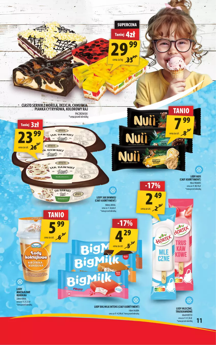 Gazetka promocyjna Arhelan - Gazetka - ważna 09.08 do 18.08.2024 - strona 11 - produkty: Algida, Big Milk, Hortex, LG, Lody