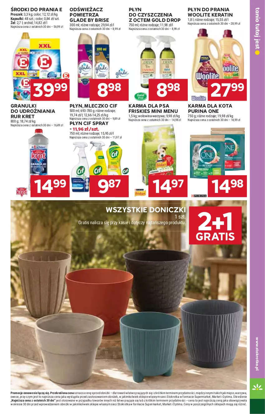 Gazetka promocyjna Stokrotka - Supermarket - ważna 20.08 do 26.08.2026 - strona 35 - produkty: Cif, Friskies, Gra, Kret, Mięso, Mleczko, Odświeżacz powietrza, Optima, Owoce, Płyn do prania, Pur, Purina, Warzywa, Wołowina, Woolite