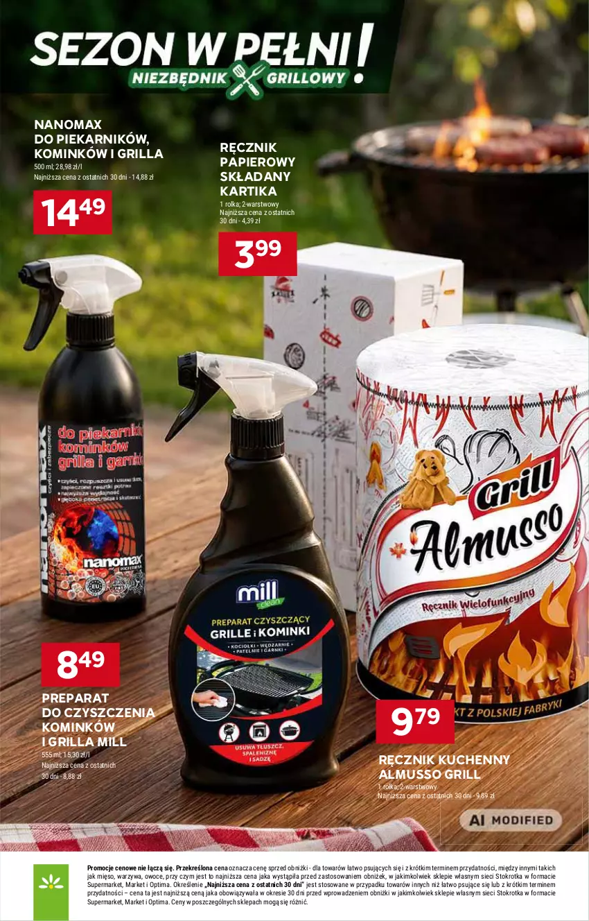 Gazetka promocyjna Stokrotka - Supermarket - ważna 20.08 do 26.08.2026 - strona 37 - produkty: Grill, Mięso, Mus, Nanomax, Optima, Owoce, Papier, Piekarnik, Preparat do czyszczenia, Ręcznik, Ręcznik kuchenny, Warzywa
