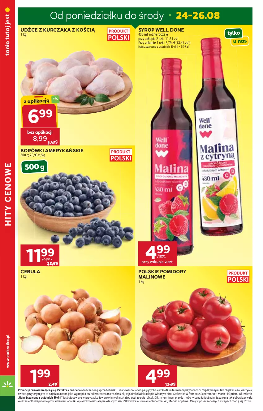 Gazetka promocyjna Stokrotka - Supermarket - ważna 20.08 do 26.08.2026 - strona 6 - produkty: Cebula, Kurczak, Mięso, Optima, Owoce, Pomidory, Syrop, Warzywa