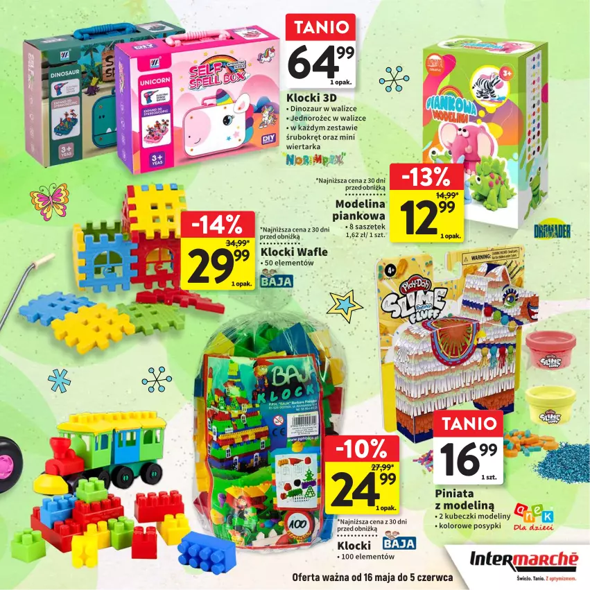 Gazetka promocyjna Intermarche - ważna 16.05 do 05.06.2024 - strona 3 - produkty: Dinozaur, Jednorożec, Klocki, Tarka, Wafle, Wiertarka