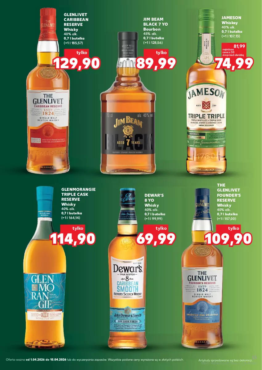 Gazetka promocyjna Kaufland - Barek Kauflandu - ważna 01.04 do 15.04.2026 - strona 13 - produkty: Bourbon, Jameson, Jim Beam, Lack, Ser, Whiskey, Whisky