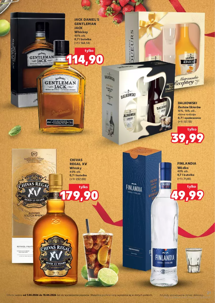Gazetka promocyjna Kaufland - Barek Kauflandu - ważna 01.04 do 15.04.2026 - strona 21 - produkty: Finlandia, Likier, Whiskey, Whisky, Wódka