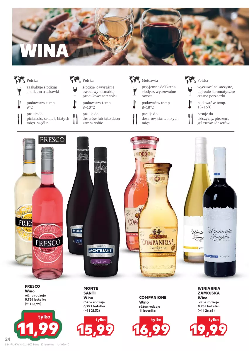 Gazetka promocyjna Kaufland - Barek Kauflandu - ważna 01.04 do 15.04.2026 - strona 24 - produkty: AniOne, Deser, Fresco, Monte, Monte Santi, Owoce, Piec, Por, Sałat, Ser, Sok, Truskawki, Winiarnia Zamojska, Wino