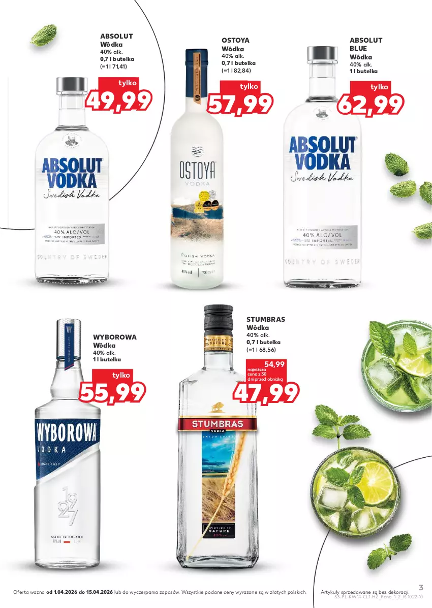 Gazetka promocyjna Kaufland - Barek Kauflandu - ważna 01.04 do 15.04.2026 - strona 3 - produkty: Absolut, Wódka, Wyborowa