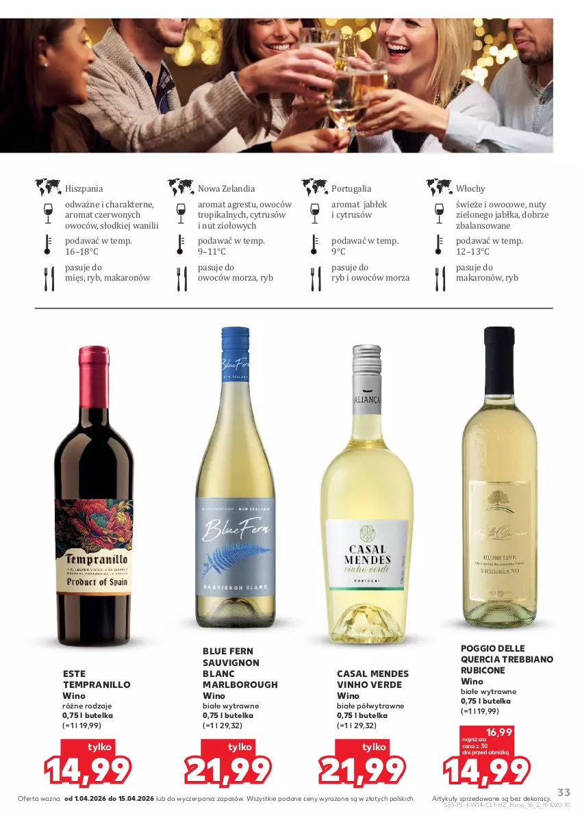 Gazetka promocyjna Kaufland - Barek Kauflandu - ważna 01.04 do 15.04.2026 - strona 33 - produkty: BIC, Dell, Gres, Jabłka, Makaron, Nuty, Por, Sauvignon Blanc, Wino, Wino białe