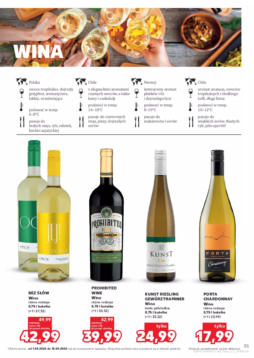 Gazetka promocyjna Kaufland - Barek Kauflandu - ważna 01.04 do 15.04.2026 - strona 35 - produkty: Ananas, Chardonnay, Grejpfrut, Liczi, Makaron, Owoce, Por, Sałat, Ser, Wino, Wino białe