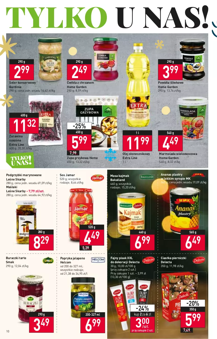 Gazetka promocyjna Stokrotka - Market - ważna 15.12 do 21.12.2022 - strona 10 - produkty: Ananas, Bakalland, Buraczki, Chrzan, Ciastka, Delecta, Fa, HELCOM, Marmolada, Mola, Olej, Olej słonecznikowy, Papryka, Podgrzybki, Podgrzybki marynowane, Ser, Sos, Syrop, Zupa