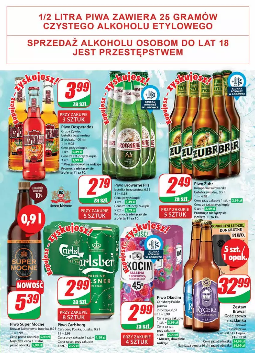 Gazetka promocyjna Dino - Gazetka 51 - ważna 20.12 do 23.12.2023 - strona 21 - produkty: Carlsberg, Koc, Kret, Okocim, Piwo