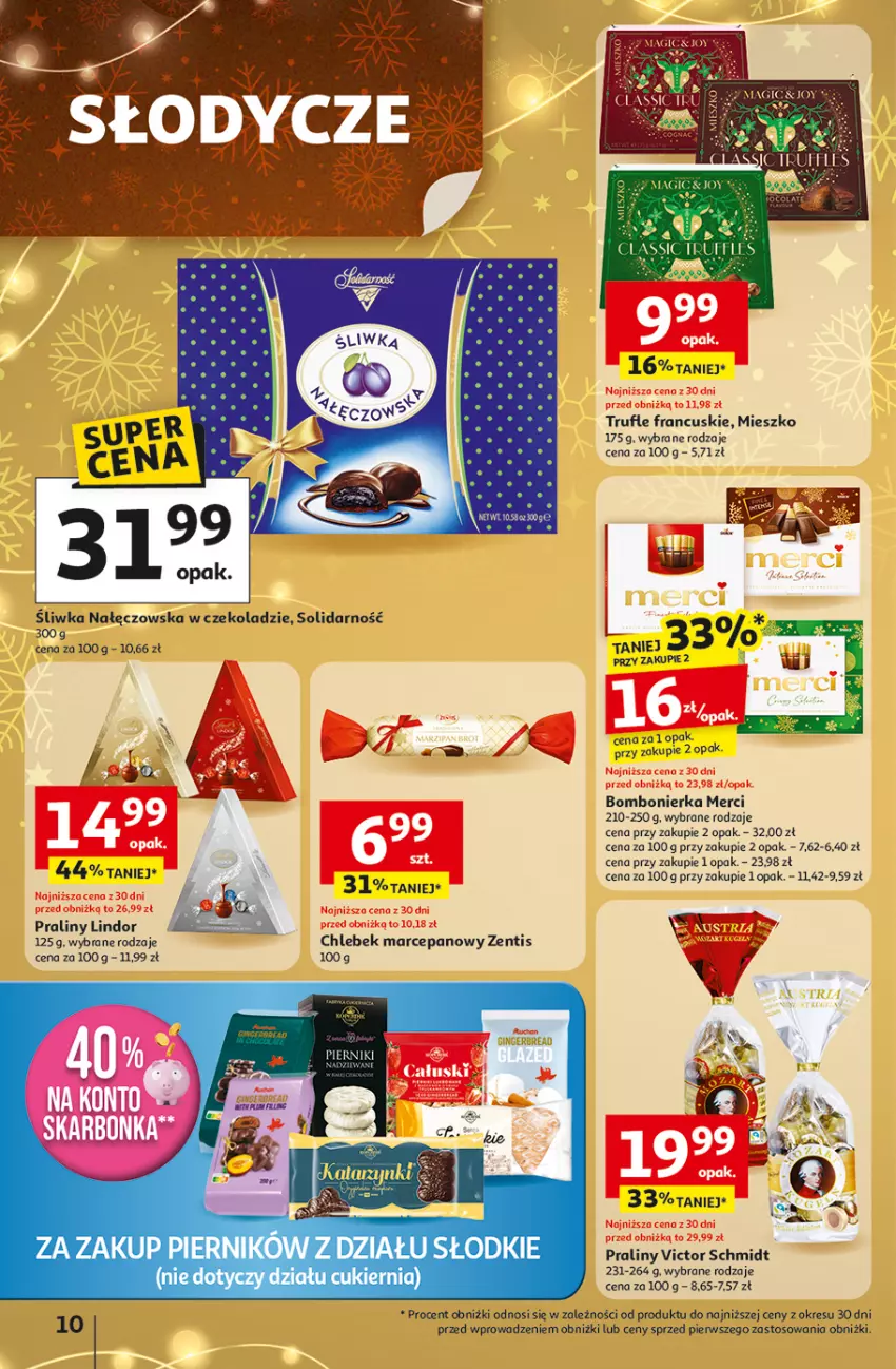 Gazetka promocyjna Auchan - Święta jak babcię kocham Hipermarket - ważna 11.12 do 17.12.2025 - strona 10 - produkty: Chleb, Lindor, Merci, Piernik, Praliny