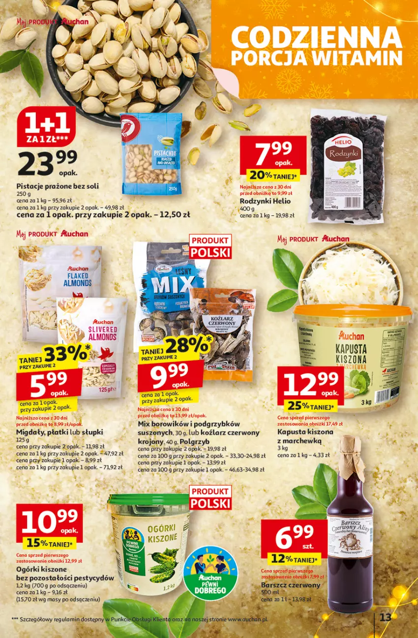Gazetka promocyjna Auchan - Święta jak babcię kocham Hipermarket - ważna 11.12 do 17.12.2025 - strona 13 - produkty: Helio, LG, Pistacje, Rodzynki