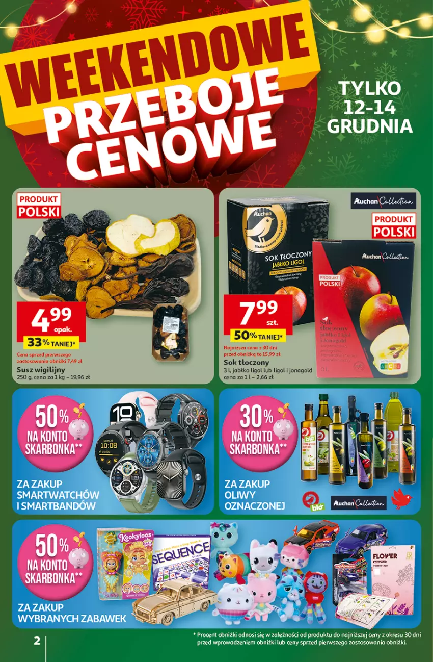 Gazetka promocyjna Auchan - Święta jak babcię kocham Hipermarket - ważna 11.12 do 17.12.2025 - strona 2 - produkty: Jonagold, Ligol, Sok
