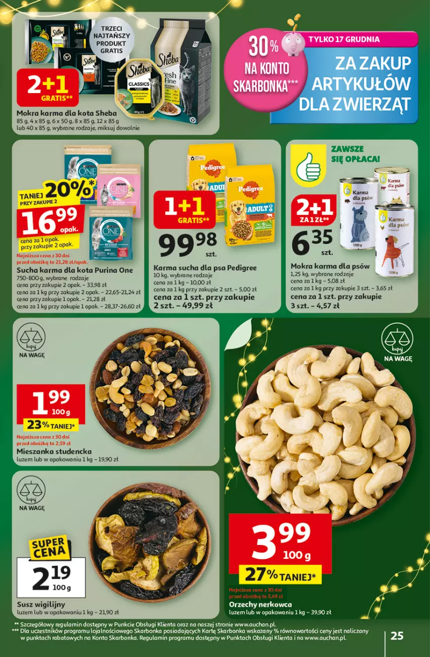 Gazetka promocyjna Auchan - Święta jak babcię kocham Hipermarket - ważna 11.12 do 17.12.2025 - strona 25 - produkty: Gra, Mieszanka studencka, Mokra karma, Pedigree, Pur, Purina, Sheba, Sucha karma