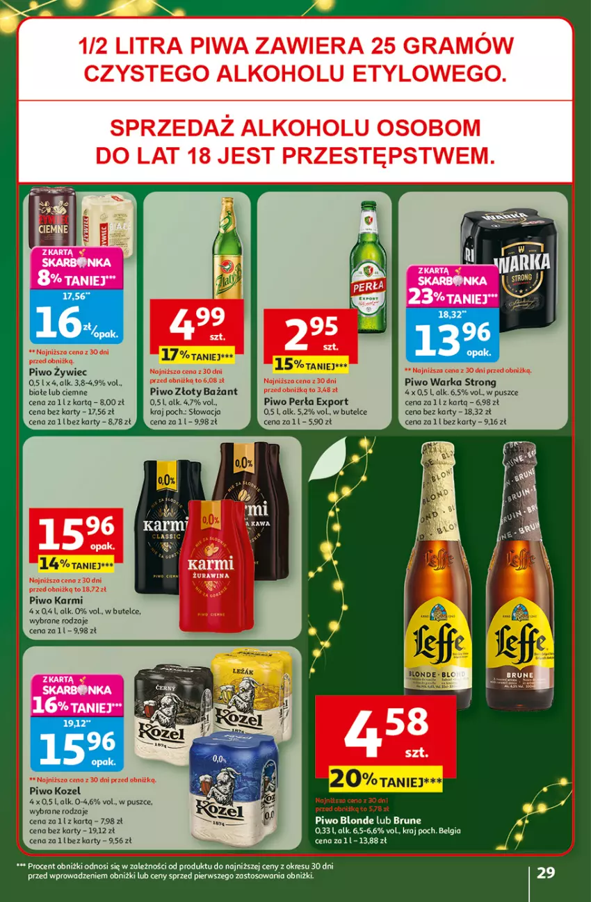 Gazetka promocyjna Auchan - Święta jak babcię kocham Hipermarket - ważna 11.12 do 17.12.2025 - strona 29 - produkty: Karmi, Kozel, LG, Perła, Piwo, Por, Warka