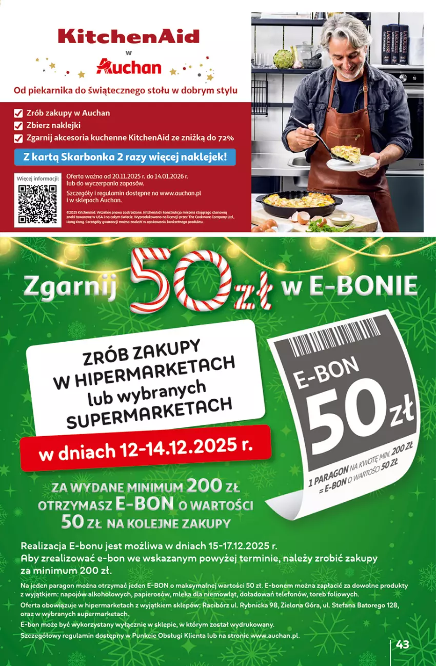 Gazetka promocyjna Auchan - Święta jak babcię kocham Hipermarket - ważna 11.12 do 17.12.2025 - strona 43 - produkty: Ba!, Fa, Klej, Olej, Papier, Piekarnik, Telefon