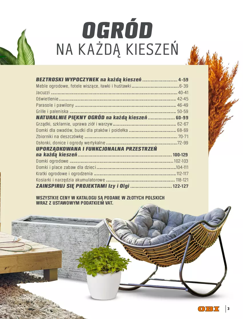 Gazetka promocyjna Obi - Gazetka OBI - ważna 24.05 do 31.12.2023 - strona 3 - produkty: Akumulator, Dzieci, Fotel, Gra, Grill, LG, Meble, Ogród, Parasol, Por