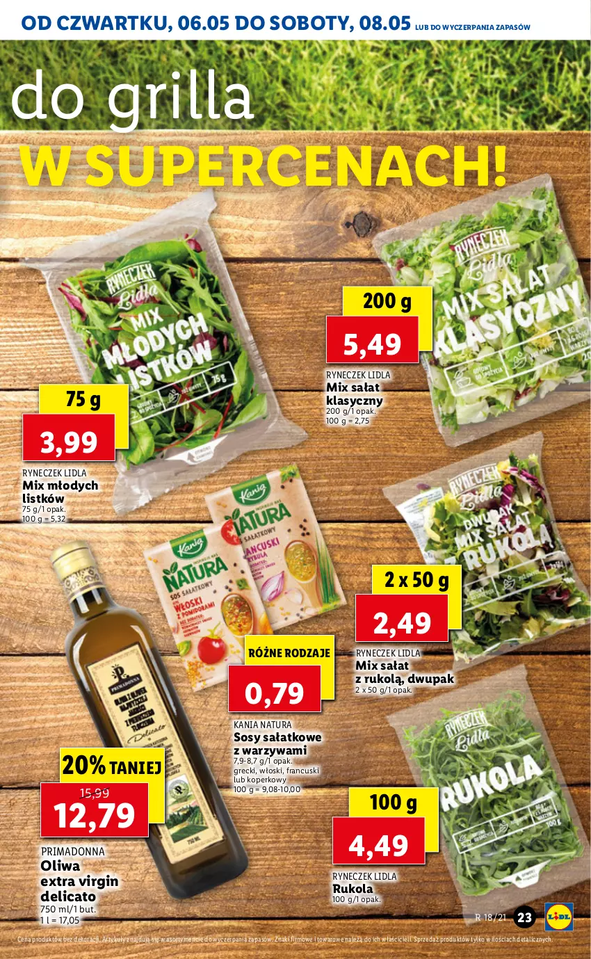 Gazetka promocyjna Lidl - GAZETKA - ważna 06.05 do 08.05.2021 - strona 23 - produkty: Gin, Grill, Prima, Rukola, Sałat, Sos, Warzywa