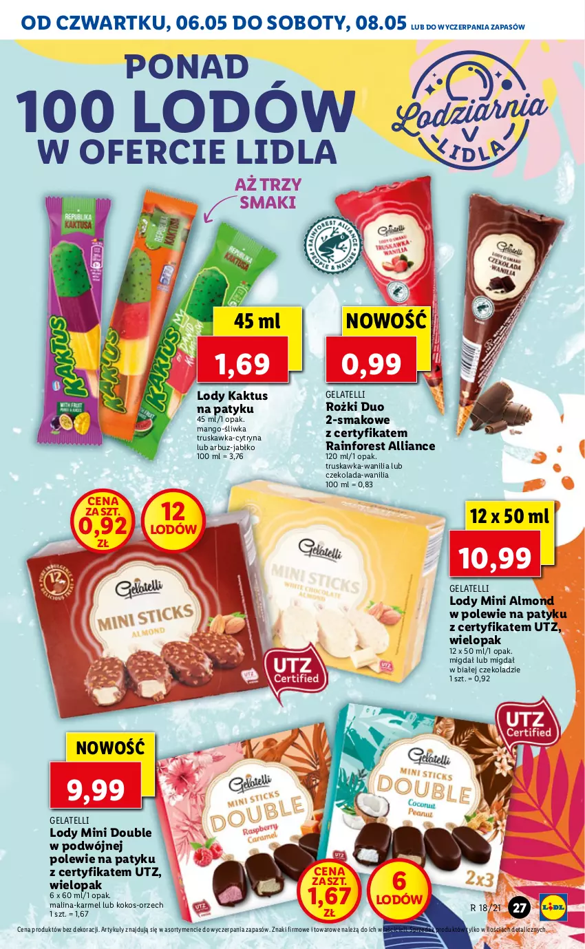 Gazetka promocyjna Lidl - GAZETKA - ważna 06.05 do 08.05.2021 - strona 27 - produkty: Arbuz, Czekolada, Kaktus, Kokos, Lody, Mango