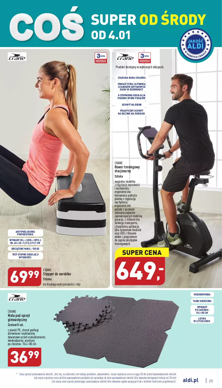 Gazetka promocyjna Aldi - Pełny katalog - ważna 02.01 do 07.01.2022 - strona 25 - produkty: Dywan, Gra, Kierownica, Piec, Por, Rama, Ręcznik, Rower, Sok, Sport, Top, Tran