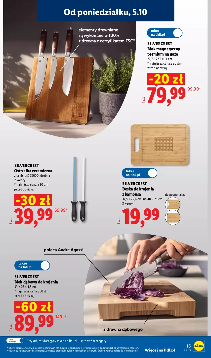 Gazetka promocyjna Lidl - Gazetka ważna od 05.10 do 10.10 - ważna 05.10 do 10.10.2026 - strona 19 - produkty: Deska do krojenia, Noż, Silvercrest