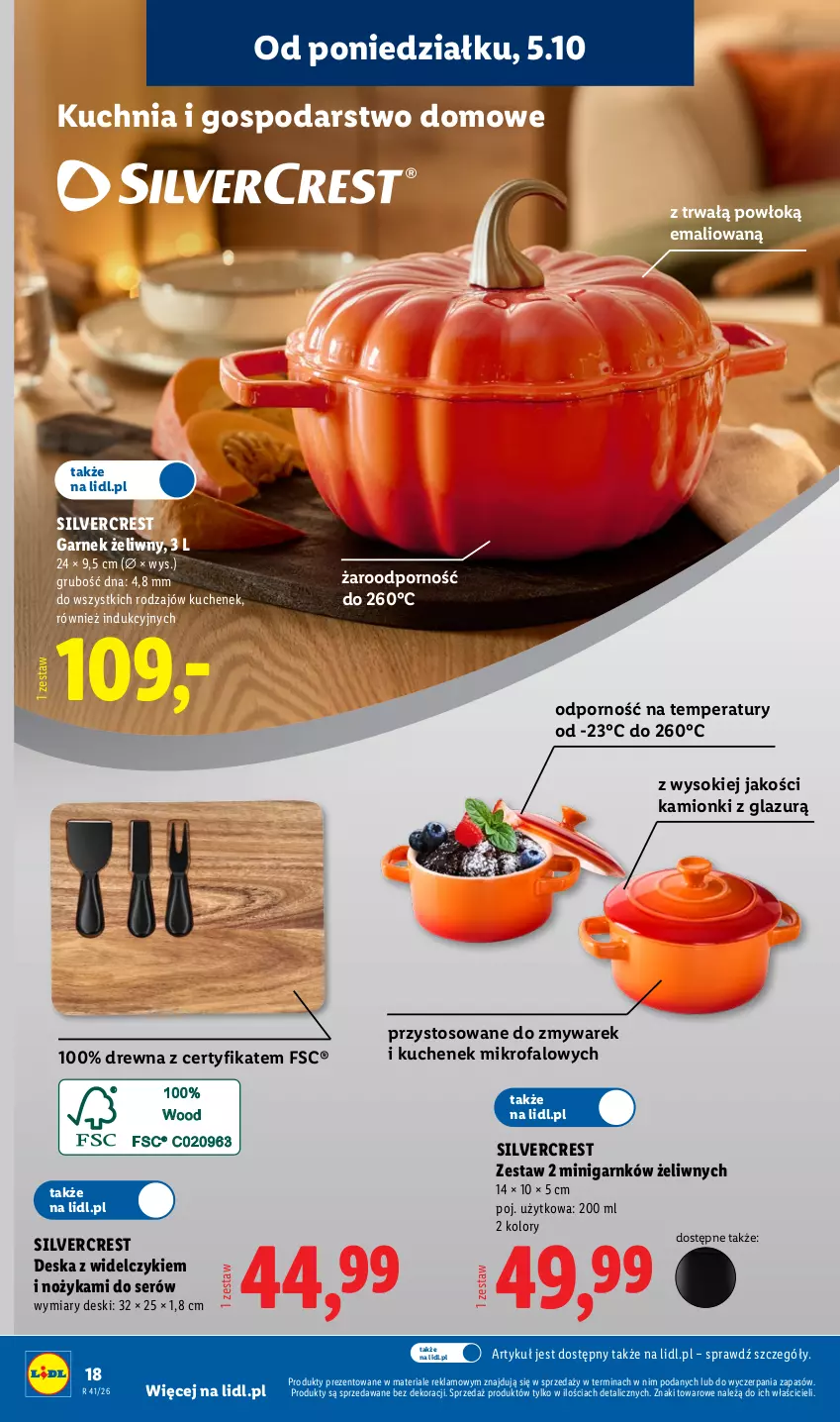 Gazetka promocyjna Lidl - Gazetka ważna od 05.10 do 10.10 - ważna 05.10 do 10.10.2026 - strona 22 - produkty: Fa, Garnek, Kuchnia, Lazur, Noż, Por, Ser, Silvercrest, Sok