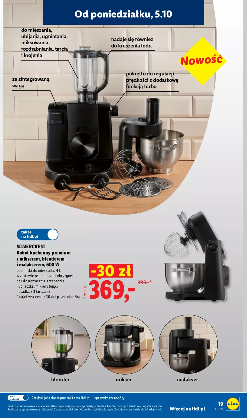 Gazetka promocyjna Lidl - Gazetka ważna od 05.10 do 10.10 - ważna 05.10 do 10.10.2026 - strona 23 - produkty: Blender, Mikser, Robot, Ser, Silvercrest, Trzepaczka