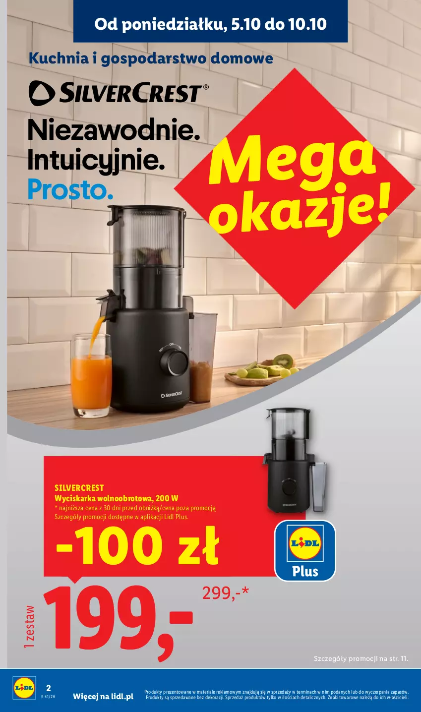 Gazetka promocyjna Lidl - Gazetka ważna od 05.10 do 10.10 - ważna 05.10 do 10.10.2026 - strona 4 - produkty: Kuchnia, Silvercrest, Wyciskarka, Wyciskarka wolnoobrotowa