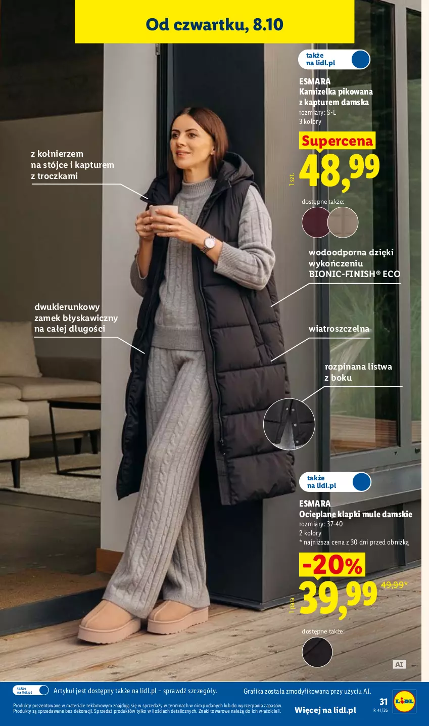 Gazetka promocyjna Lidl - Gazetka ważna od 05.10 do 10.10 - ważna 05.10 do 10.10.2026 - strona 41 - produkty: Finish, Gra, Grafika, Kamizelka, Klapki, Listwa, Mule, Por