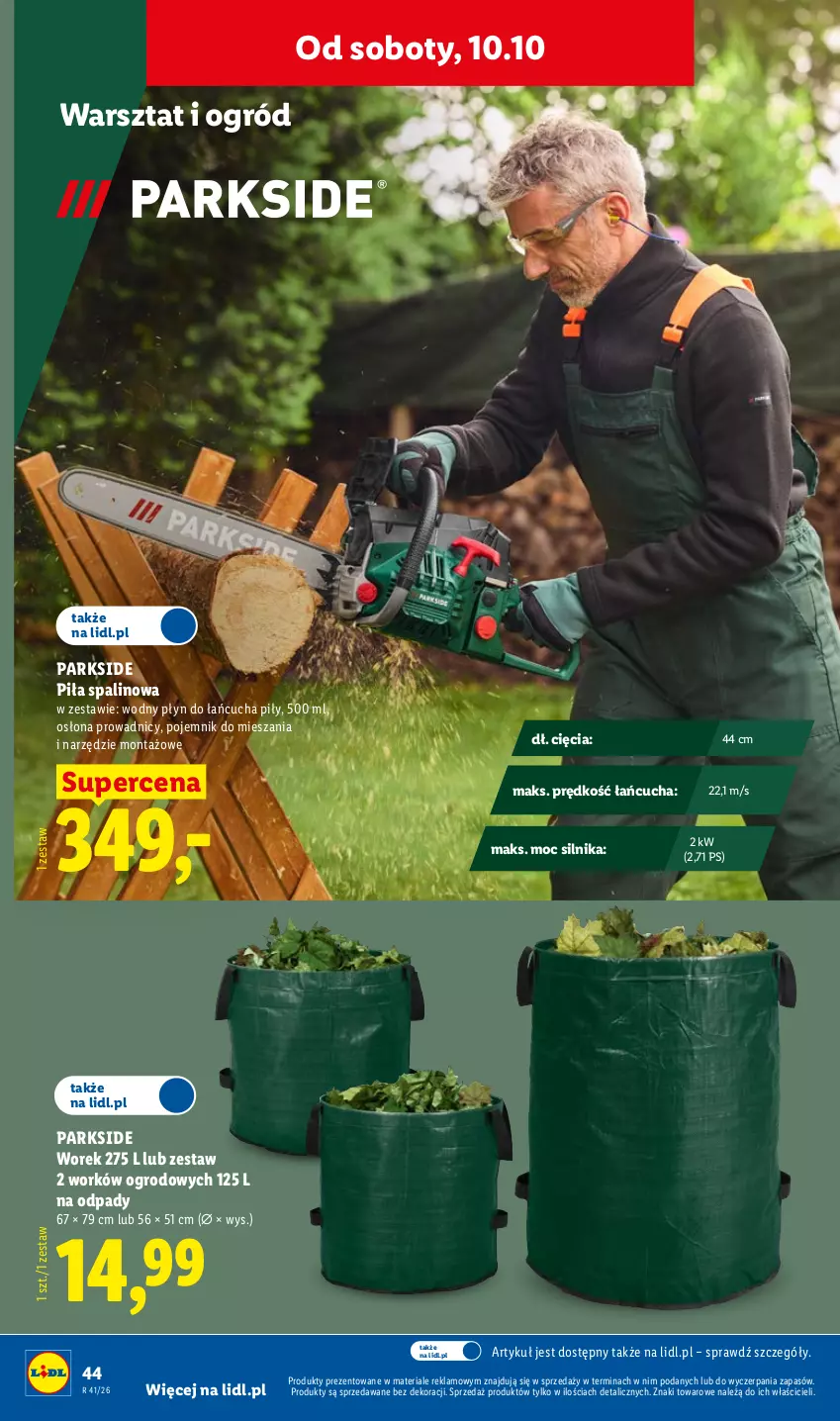 Gazetka promocyjna Lidl - Gazetka ważna od 05.10 do 10.10 - ważna 05.10 do 10.10.2026 - strona 54 - produkty: Ogród, Parkside, Pojemnik