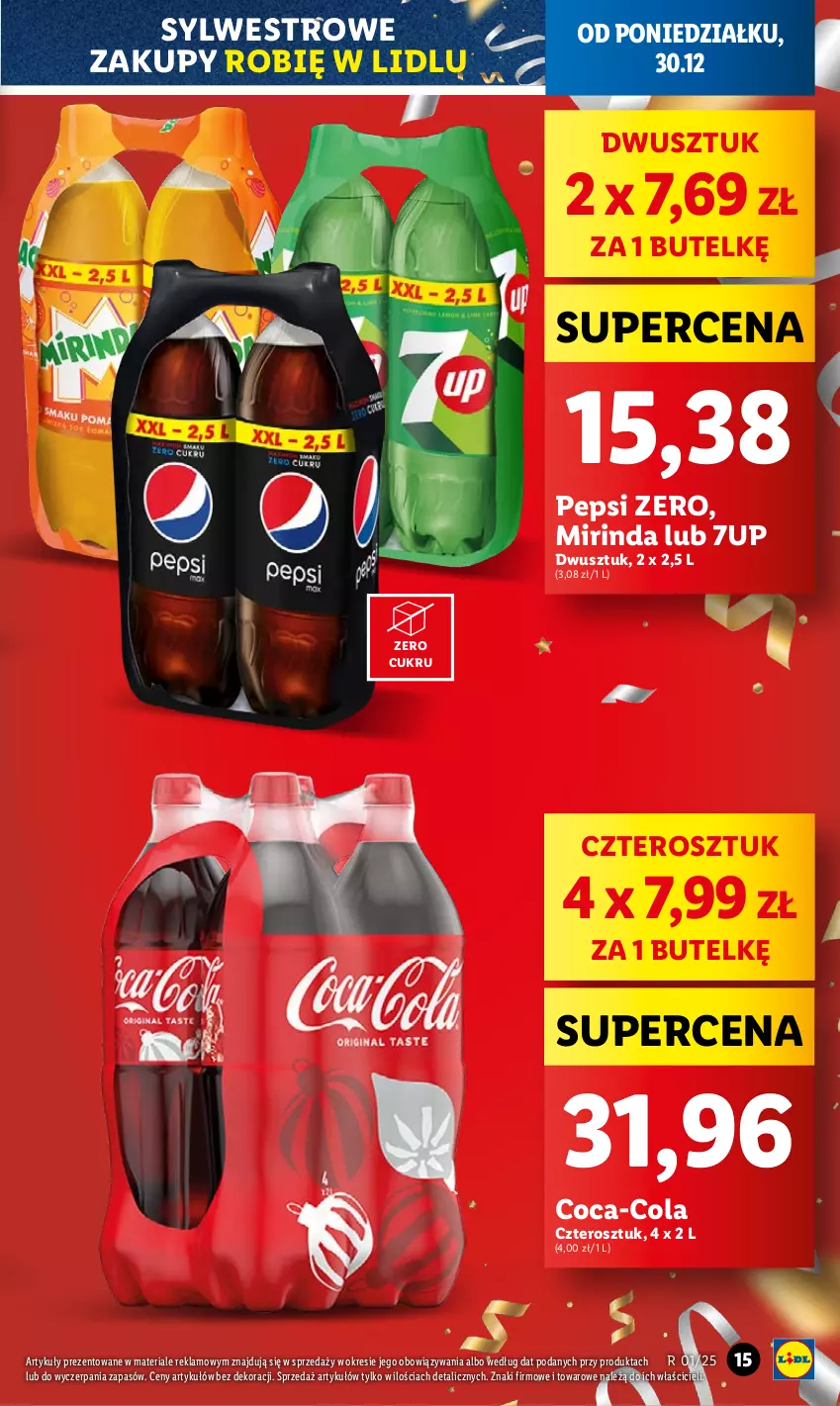 Gazetka promocyjna Lidl - GAZETKA - ważna 30.12 do 31.12.2024 - strona 13 - produkty: 7up, Coca-Cola, Mirinda, Pepsi