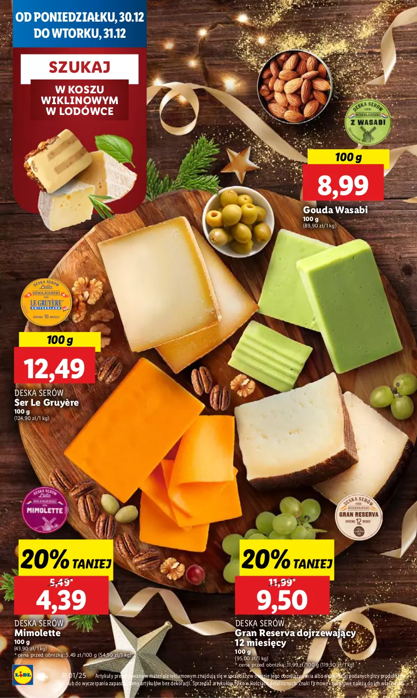 Gazetka promocyjna Lidl - GAZETKA - ważna 30.12 do 31.12.2024 - strona 28 - produkty: Deska serów, Gouda, Gra, Kosz, Mimolette, Ser, Wasa