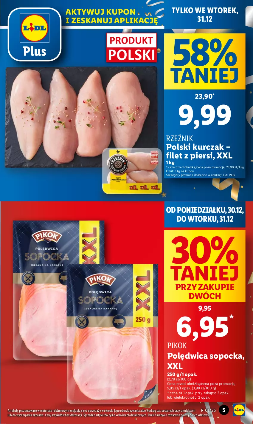 Gazetka promocyjna Lidl - GAZETKA - ważna 30.12 do 31.12.2024 - strona 5 - produkty: Kurczak, PIKOK, Polędwica