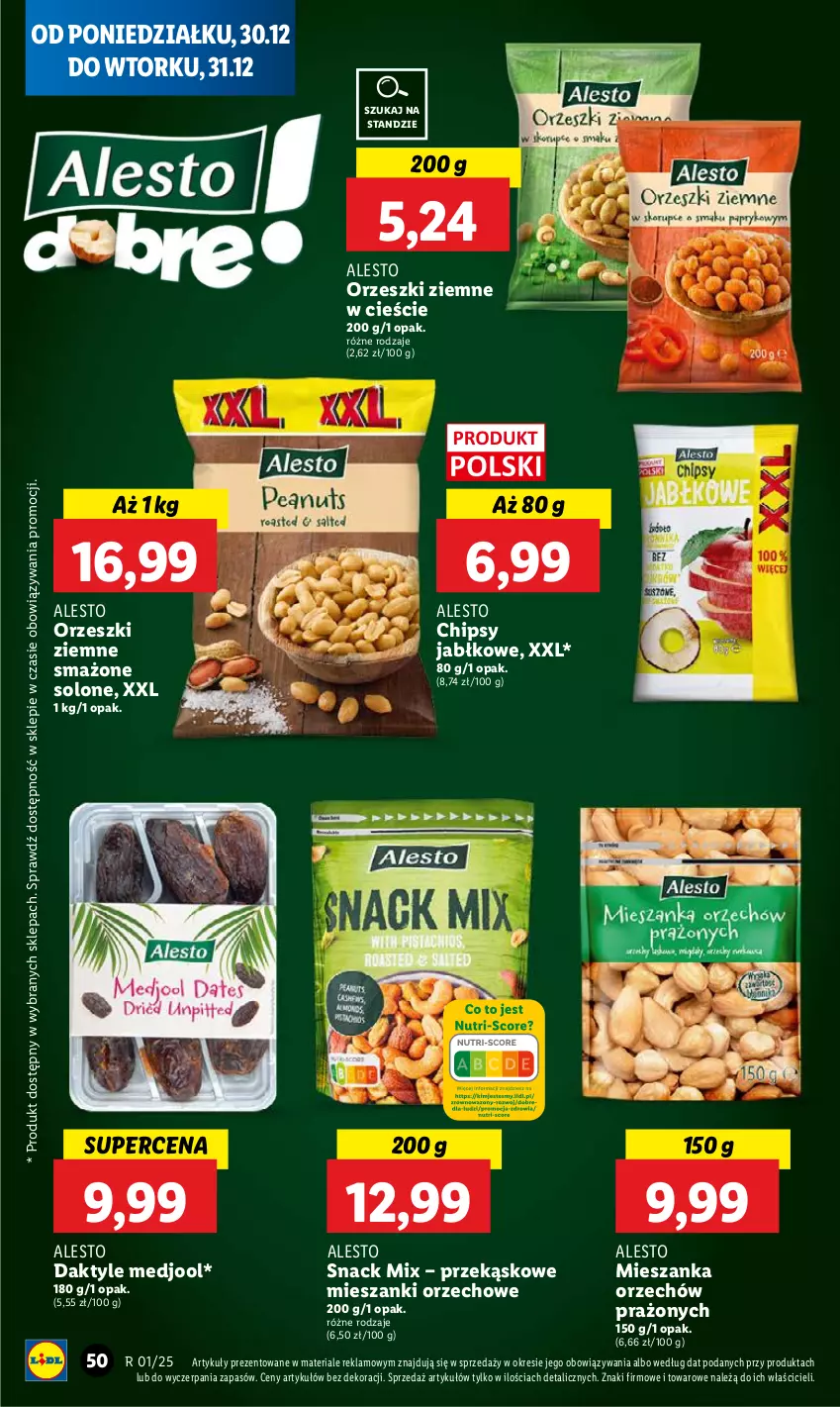 Gazetka promocyjna Lidl - GAZETKA - ważna 30.12 do 31.12.2024 - strona 55 - produkty: Chipsy, Daktyle, Orzeszki, Orzeszki ziemne