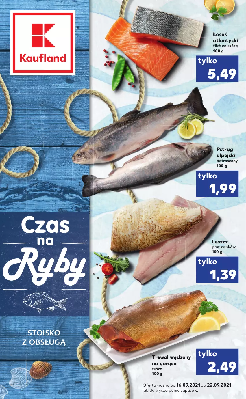 Gazetka promocyjna Kaufland - RYBY - ważna 16.09 do 22.09.2021 - strona 1 - produkty: Pstrąg, Tusz