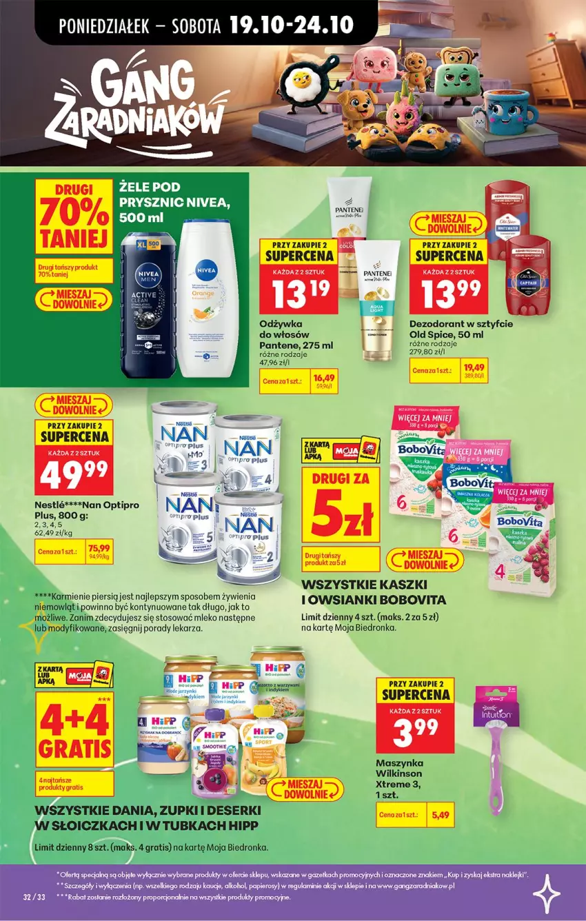 Gazetka promocyjna Biedronka - Od Poniedziałku - ważna 19.10 do 24.10.2026 - strona 46 - produkty: BoboVita, Deser, Dezodorant, Gra, HiPP, Maszynka, NAN Optipro, Nivea, Odżywka, Old Spice, Pantene, Ser, Szynka