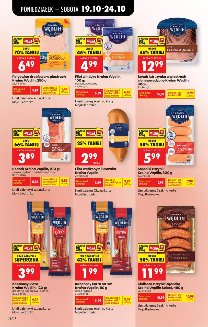 Gazetka promocyjna Biedronka - Od Poniedziałku - ważna 19.10 do 24.10.2026 - strona 52 - produkty: Boczek, Kabanos, Kiełbasa, Kurczak, Polędwica, Ser, Serdelki, Szynka