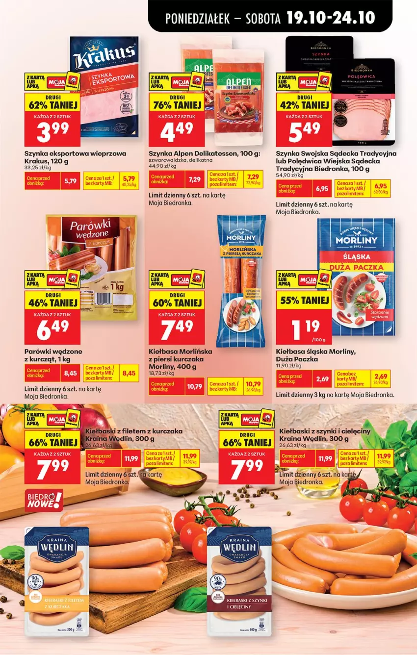 Gazetka promocyjna Biedronka - Od Poniedziałku - ważna 19.10 do 24.10.2026 - strona 53 - produkty: Kiełbasa, Kiełbasa śląska, Krakus, Kurczak, Morliny, Parówki, Polędwica, Por, Sport, Szynka
