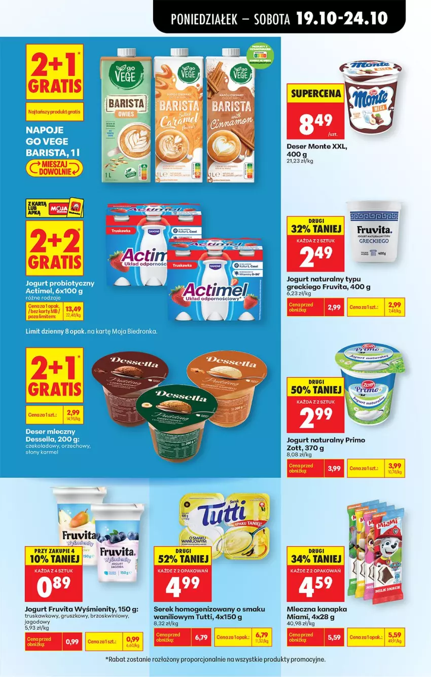 Gazetka promocyjna Biedronka - Od Poniedziałku - ważna 19.10 do 24.10.2026 - strona 57 - produkty: Deser, Jogurt, Jogurt naturalny, Mleczna kanapka, Monte, Por, Ser, Serek, Serek homogenizowany, Zott