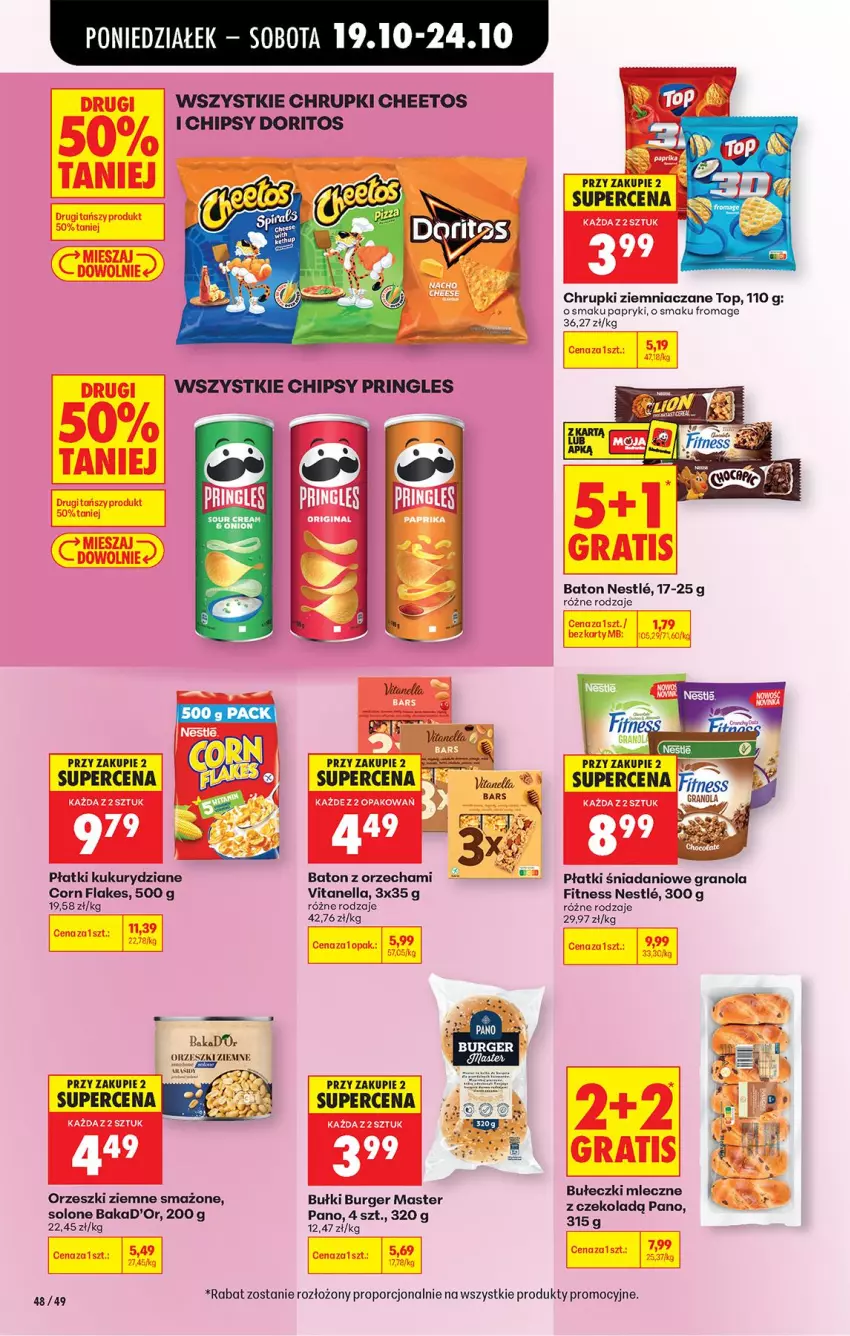 Gazetka promocyjna Biedronka - Od Poniedziałku - ważna 19.10 do 24.10.2026 - strona 68 - produkty: Baton, Bułeczki, Burger, Cheetos, Chipsy, Chrupki, Corn flakes, Danio, Gra, Granola, Orzeszki, Orzeszki ziemne, Por, Top