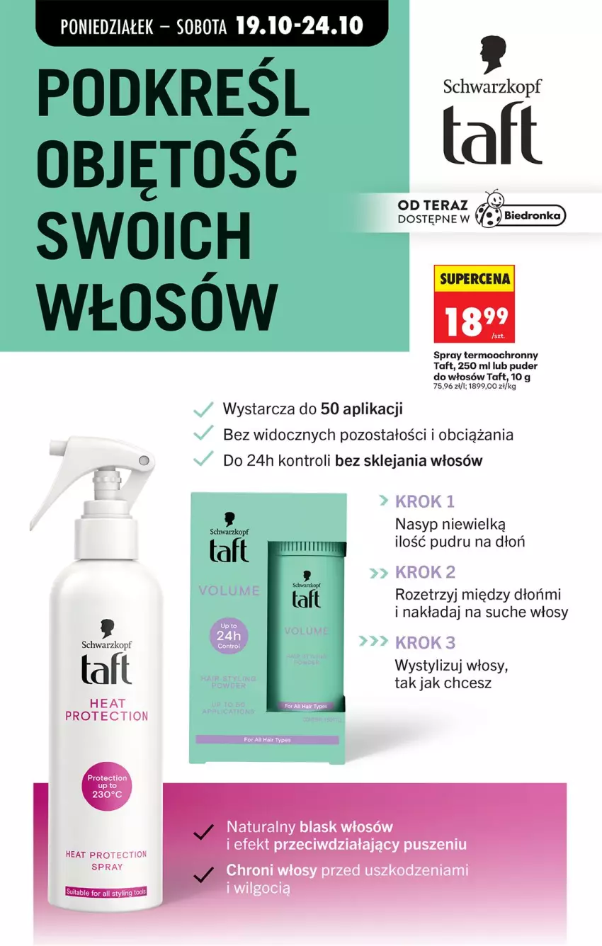 Gazetka promocyjna Biedronka - Od Poniedziałku - ważna 19.10 do 24.10.2026 - strona 83 - produkty: Klej, Puder, Schwarzkopf, Taft, Tera