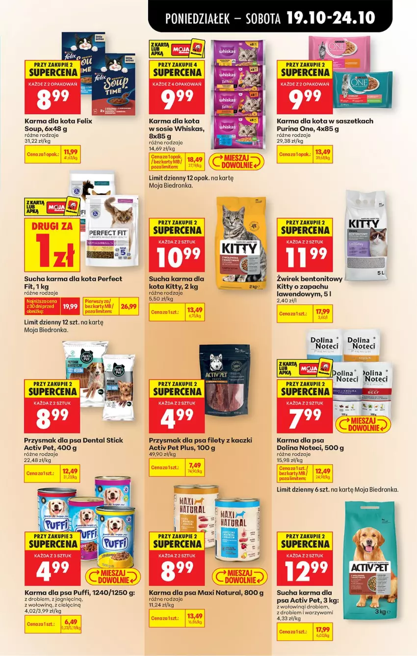 Gazetka promocyjna Biedronka - Od Poniedziałku - ważna 19.10 do 24.10.2026 - strona 85 - produkty: Felix, Przysmak dla psa, Puf, Pur, Purina, Sos, Sucha karma, Warzywa, Whiskas