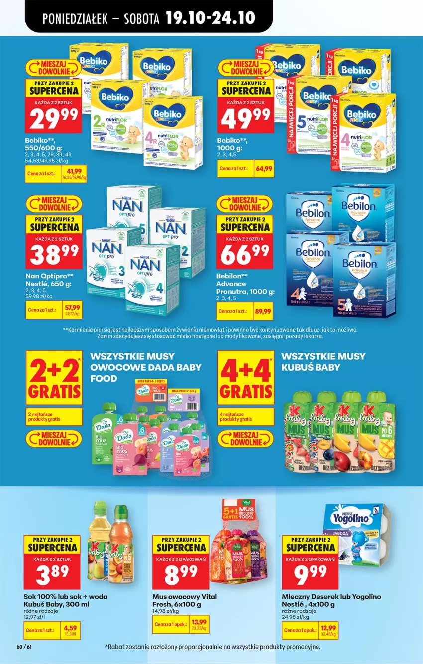 Gazetka promocyjna Biedronka - Od Poniedziałku - ważna 19.10 do 24.10.2026 - strona 88 - produkty: BEBILON, Deser, Kubuś, Mus, Por, Ser, Serek, Sok, Woda