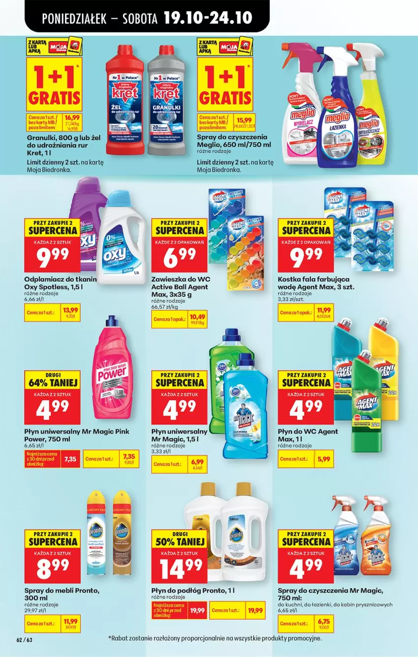 Gazetka promocyjna Biedronka - Od Poniedziałku - ważna 19.10 do 24.10.2026 - strona 90 - produkty: Fa, Gra, Odplamiacz, Płyn do wc, Por, Pronto, Spray do czyszczenia, Zawieszka do wc