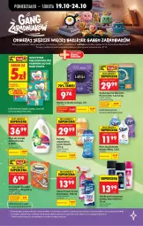 Gazetka promocyjna Biedronka - Od Poniedziałku - Gazetka - ważna od 24.10 do 24.10.2026 - strona 45 - produkty: Woda perfumowana, Płyn do prania, Domestos, Mydło w płynie, Pur, Mus, Pampers, Perfum, Purina, Klej, Silan, Płyn do płukania, Przysmaki, Mydło, Woda, Lenor, Luksja, Mięta, Sucha karma